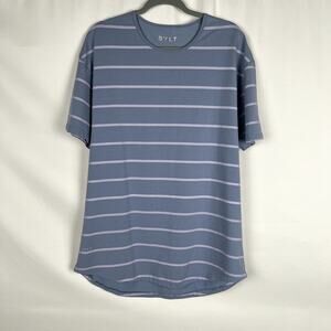 Bylt Men size XL Short Sleeve Striped Drop Cut Lux Crew Neck T-Shirt